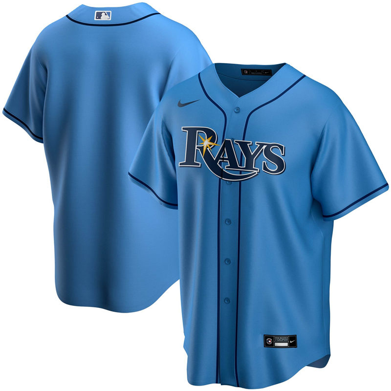 2020 MLB Men Tampa Bay Rays Nike Light Blue Alternate 2020 Replica Team Jersey 1->tampa bay rays->MLB Jersey